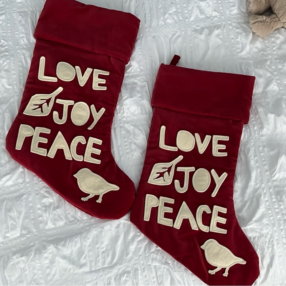 NWOT Pottery Barn Red Velvet Holiday Stockings